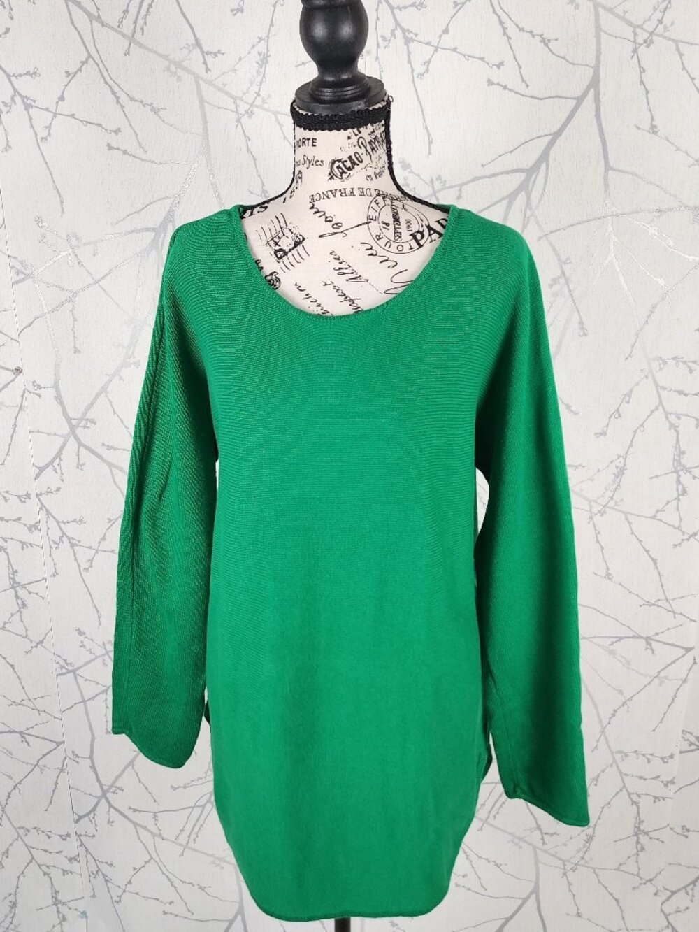 Michael Michael Kors Kelly Green Cotton Blend Knit Tunic Sweater